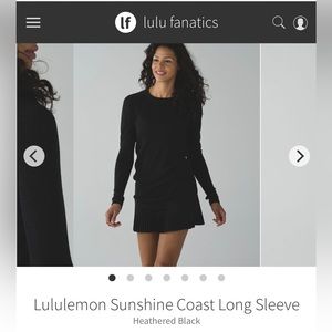 Lululemon Sunshine Coast long sleeve black size 6